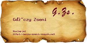 Géczy Zseni névjegykártya